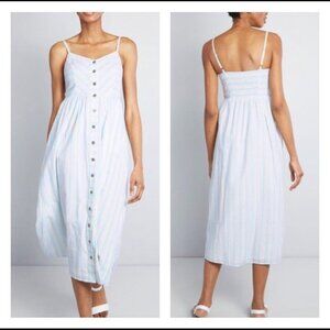 Modcloth Stripe Seersucker Quite Clearly Charismatic Midi Dress NEW